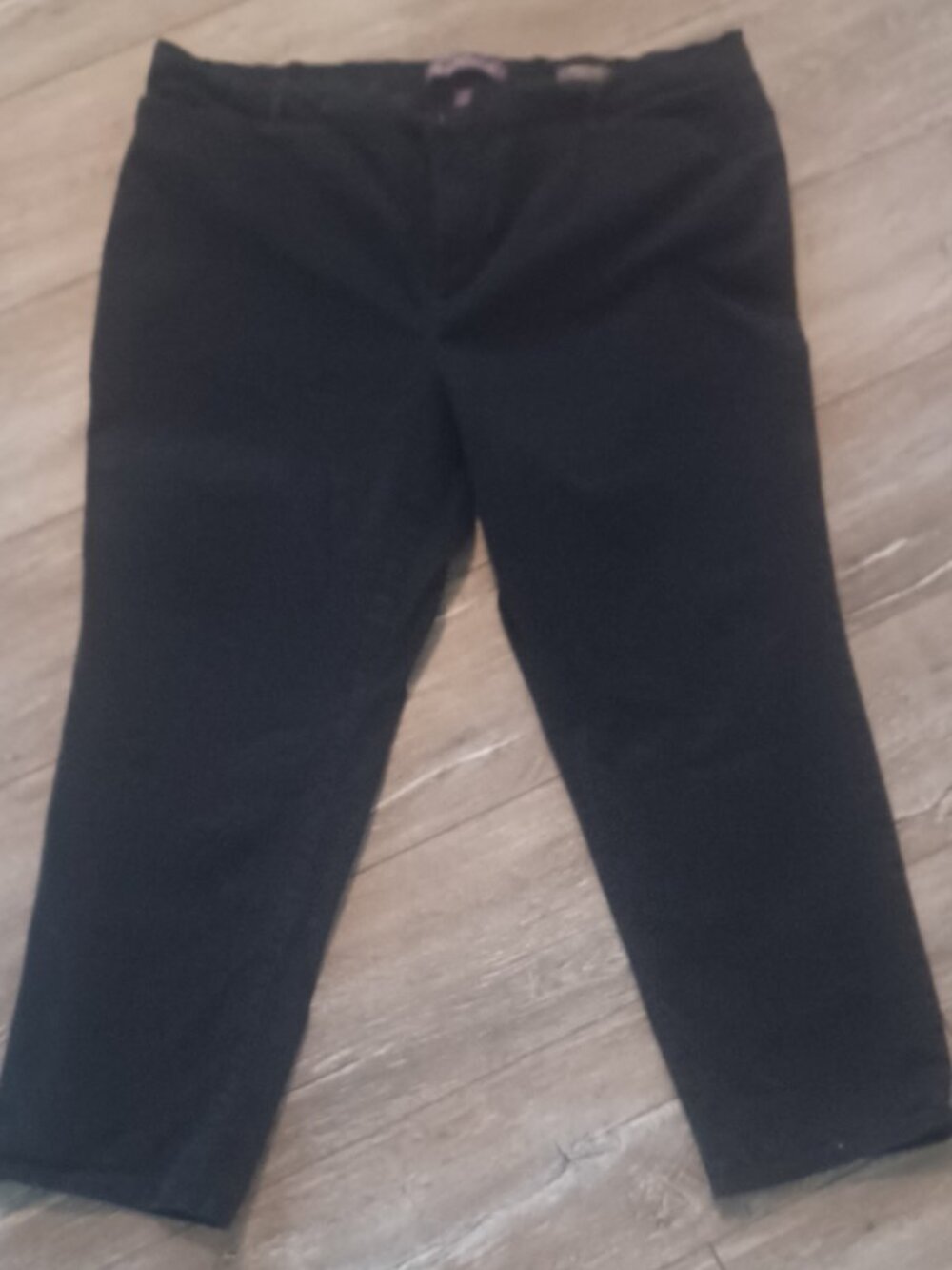 PLUS Gloria Vanderbilt Amanda Trouser Navy Blue Zip Fly 4 Pocket Straight 24W